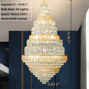 Extra Large Modern Honeycomb-shaped Crystal Chandelier Luxury Light Fixtures for Foyer Staircase/ High Ceiling Room/ Big Hallway/ Hotel Lobby/ Entryway/ Sample Show Room/ Sales Center