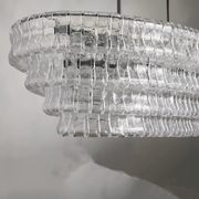 Ghiaccio Glass Oval Chandelier