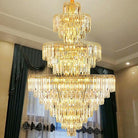 3 Layers Extra Large Living Room Chandelier Luxury Foyer Entryway Crystal Light Fixture - D39.4"*H59.1"/ 30 Lights/74.9kgBlushlighting