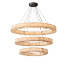 3 - Tier Round Marble Chandelier - D47.2"+D31.5" +D15.7"BlackWarm whiteBlushlighting