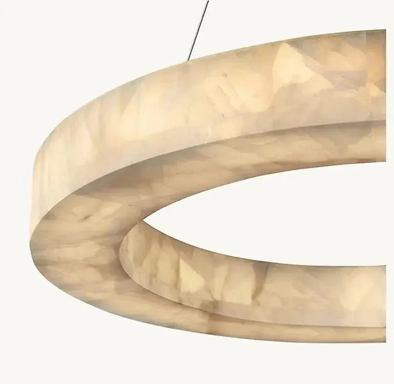 3 - Tier Round Marble Chandelier - D59" + D39.4" + D19.7"GoldWarm whiteBlushlighting
