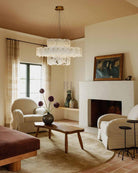 3 - tiered stairwell chandeliers | irregular alabaster plate in disk ceiling with long cord - D23.6" + D31.5"White + BrassBlushlighting