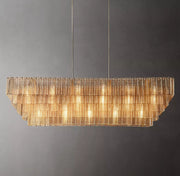 Sirene Glass Rectangular Chandelier 77" for Living Room