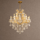 30" 15-Light 2-Tier Maria Theresa Crystal Chandelier - Gold - Blushlighting