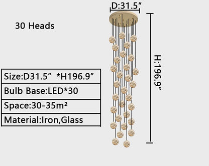Nordic Planet Creative Long Pendant Chandelier For Staircase/Foyer/High-ceiling Hallway