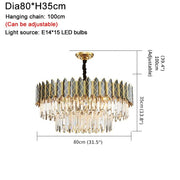 Blushlighting® Gold/Black Crystal Modern LED Chandelier For Living Room, Dining Room