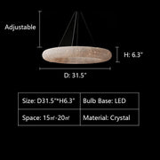 D31.5"*H6.3" chandelier,chandeliers,crystal,round,ring,circle,hollow,oversize,huge,big,large,extra large,big table