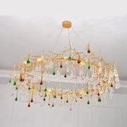 Runl Colorful Crystal Raindrop Branch Chandelier