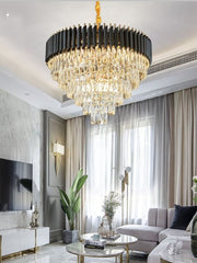 Blushlighting® Luxury Black Crystal Led Hanging Chandelier For Living Room, Bedroom