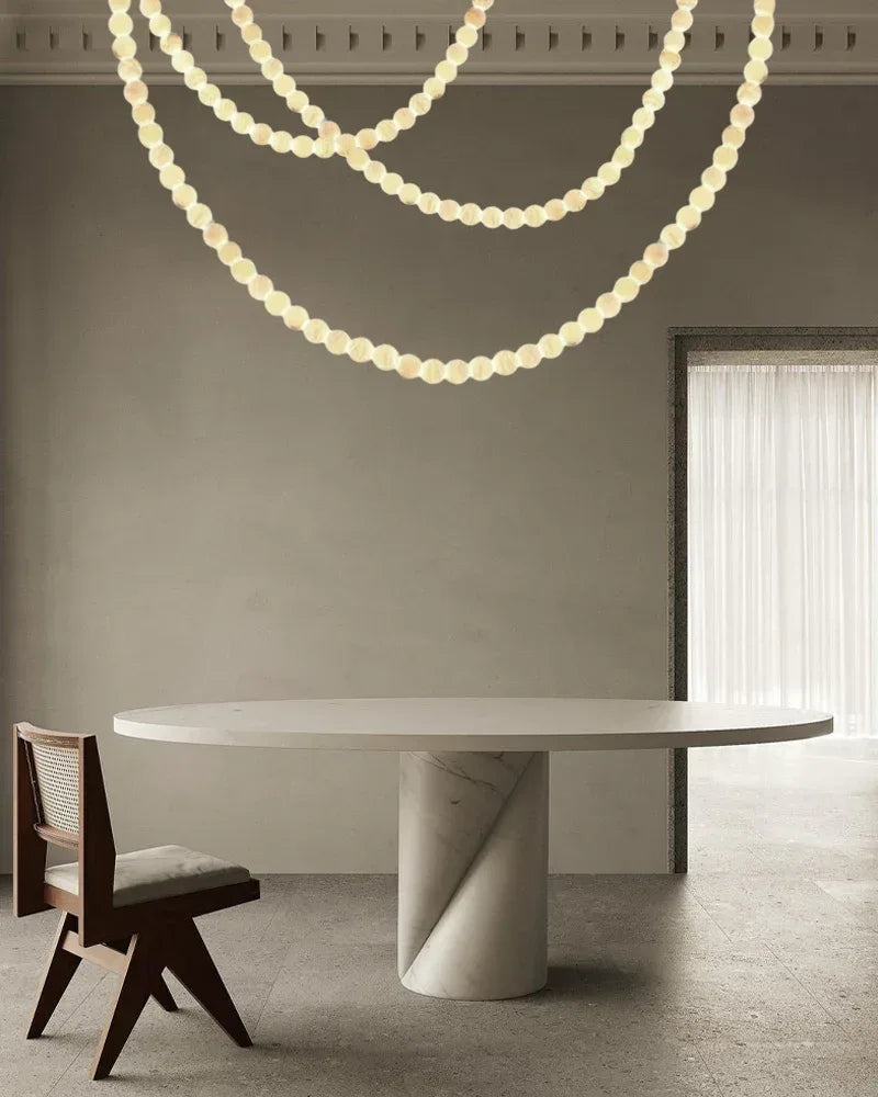 Modern LED Natural Alabaster Globes Beads Hanging Chandelier Indoor Lighting Fixture Modern Pendant lamp