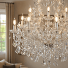 35.4" 24-Light Maria Theresa Crystal Chandelier - Silver - Blushlighting
