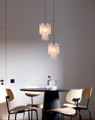 3/5/7-light Tired Alabaster marble Cluster Chandelier 13" with adjustable chain-Luxury Modern Chandelier-Blushlighting-Blushlighting