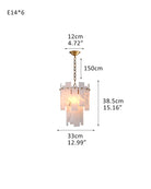 3/5/7-light Tired Alabaster marble Cluster Chandelier 13" with adjustable chain-Luxury Modern Chandelier-Blushlighting-1-light-D33*H38.5CM/D12.99“*H15.16"-Brass-Blushlighting