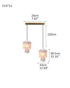 3/5/7-light Tired Alabaster marble Cluster Chandelier 13" with adjustable chain-Luxury Modern Chandelier-Blushlighting-2-light-D33*H38.5CM/D12.99“*H15.16"-B-Brass-Blushlighting