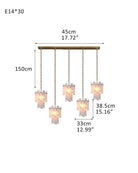 3/5/7-light Tired Alabaster marble Cluster Chandelier 13" with adjustable chain-Luxury Modern Chandelier-Blushlighting-5-light-D33*H38.5CM/D12.99“*H15.16"-B-Brass-Blushlighting
