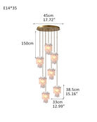 3/5/7-light Tired Alabaster marble Cluster Chandelier 13" with adjustable chain-Luxury Modern Chandelier-Blushlighting-7-light-D33*H38.5CM/D12.99“*H15.16"-A-Brass-Blushlighting