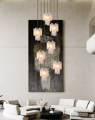 3/5/7-light Tired Alabaster marble Cluster Chandelier 13" with adjustable chain-Luxury Modern Chandelier-Blushlighting-Blushlighting