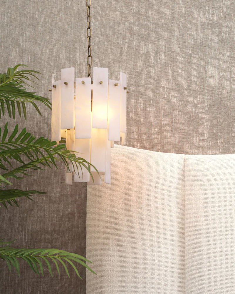 3/5/7-light Tired Alabaster marble Cluster Chandelier 13" with adjustable chain-Luxury Modern Chandelier-Blushlighting-Blushlighting