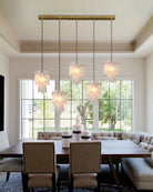 3/5/7-light Tired Alabaster marble Cluster Chandelier 13" with adjustable chain-Luxury Modern Chandelier-Blushlighting-Blushlighting