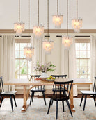 3/5/7-light Tired Alabaster marble Cluster Chandelier 13" with adjustable chain-Luxury Modern Chandelier-Blushlighting-Blushlighting