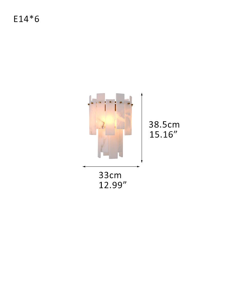 3/5/7-light Tired Alabaster marble Cluster Chandelier 13" with adjustable chain-Luxury Modern Chandelier-Blushlighting-W-1-light-D33*H38.5CM/D12.99“*H15.16"-Brass-Blushlighting