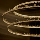 36 Inch Round Modern Chandelier Brass & Clear Geode Quartz Crystal Hanging Light - Single Ring D36''BronzeBlushlighting