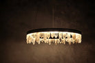36 Inch Round Modern Chandelier Brass & Clear Geode Quartz Crystal Hanging Light - Single Ring D36''BrassBlushlighting