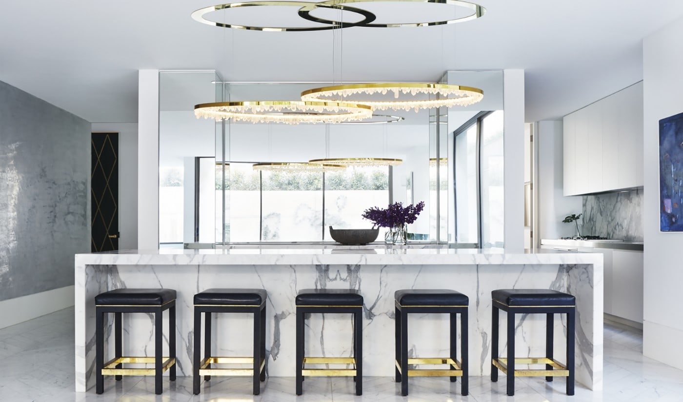 36 Inch Round Modern Chandelier Brass & Clear Geode Quartz Crystal Hanging Light - Single Ring D47''BrassBlushlighting