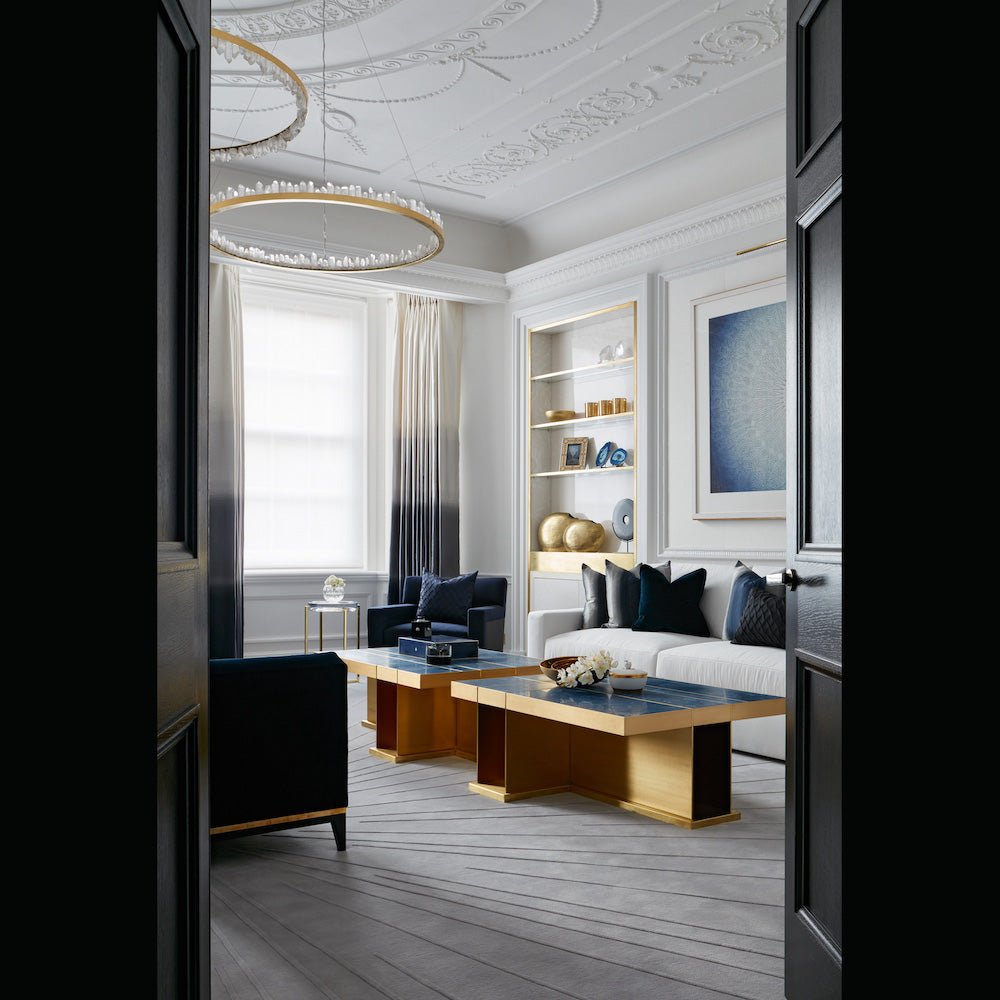 36 Inch Round Modern Chandelier Brass & Clear Geode Quartz Crystal Hanging Light - Single Ring D47''BrassBlushlighting