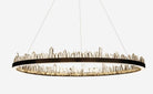 36 Inch Round Modern Chandelier Brass & Clear Geode Quartz Crystal Hanging Light - Single Ring D47''BrassBlushlighting