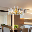 36" Luxury Gold Crystal 16 - Light Round Adjustable Chandelier - GoldRound - D24"Blushlighting