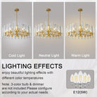 36" Luxury Gold Crystal 16-Light Round Adjustable Chandelier