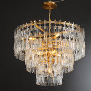 Calista Modern Luxury Tiered Round K9 Crystal Chandelier, Large Chandelier for Staircase