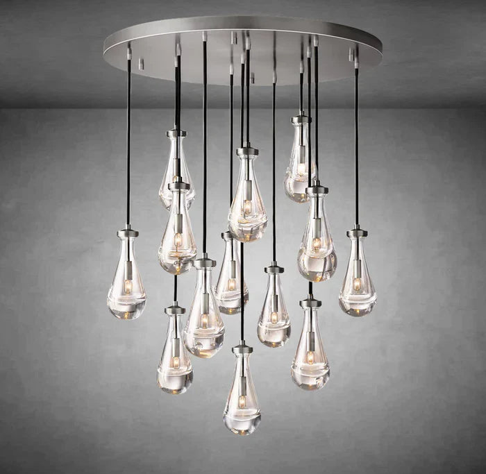 Raindrop Round Chandelier 36"