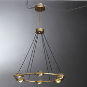 Elara Planet Modern Round Chandelier For Living Room, Bedroom