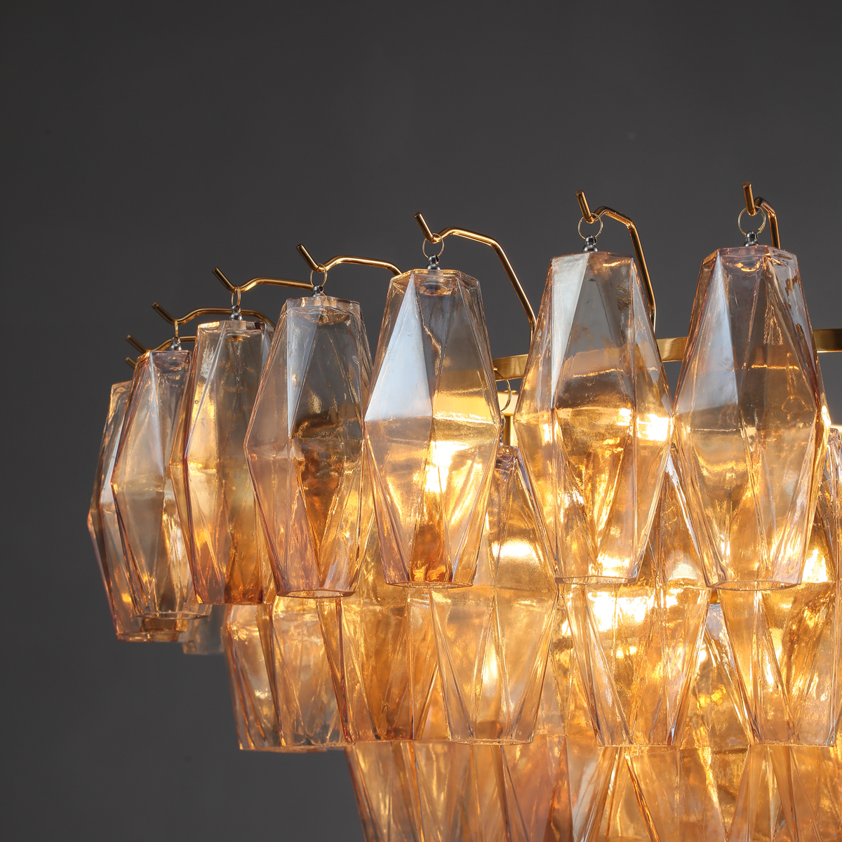 Chiaravalle Glass Tiered Round Chandelier 37"D 47''D 62''D
