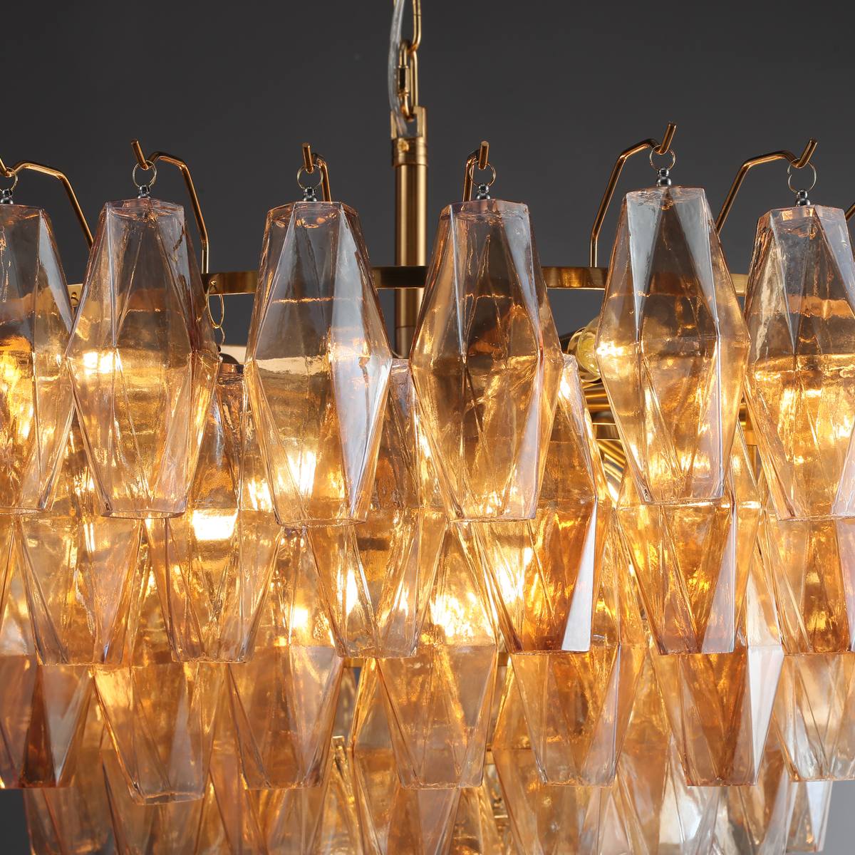 Chiaravalle Glass Tiered Round Chandelier 37"D 47''D 62''D