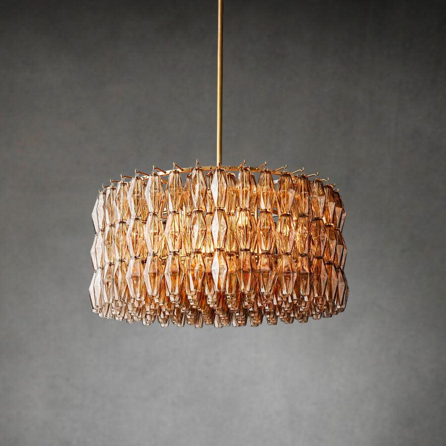 Chiaravalle Smoke Glass Round Chandelier 37"47‘’62‘’