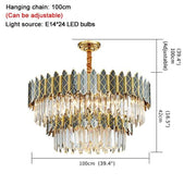 Blushlighting® Gold/Black Crystal Modern LED Chandelier For Living Room, Dining Room