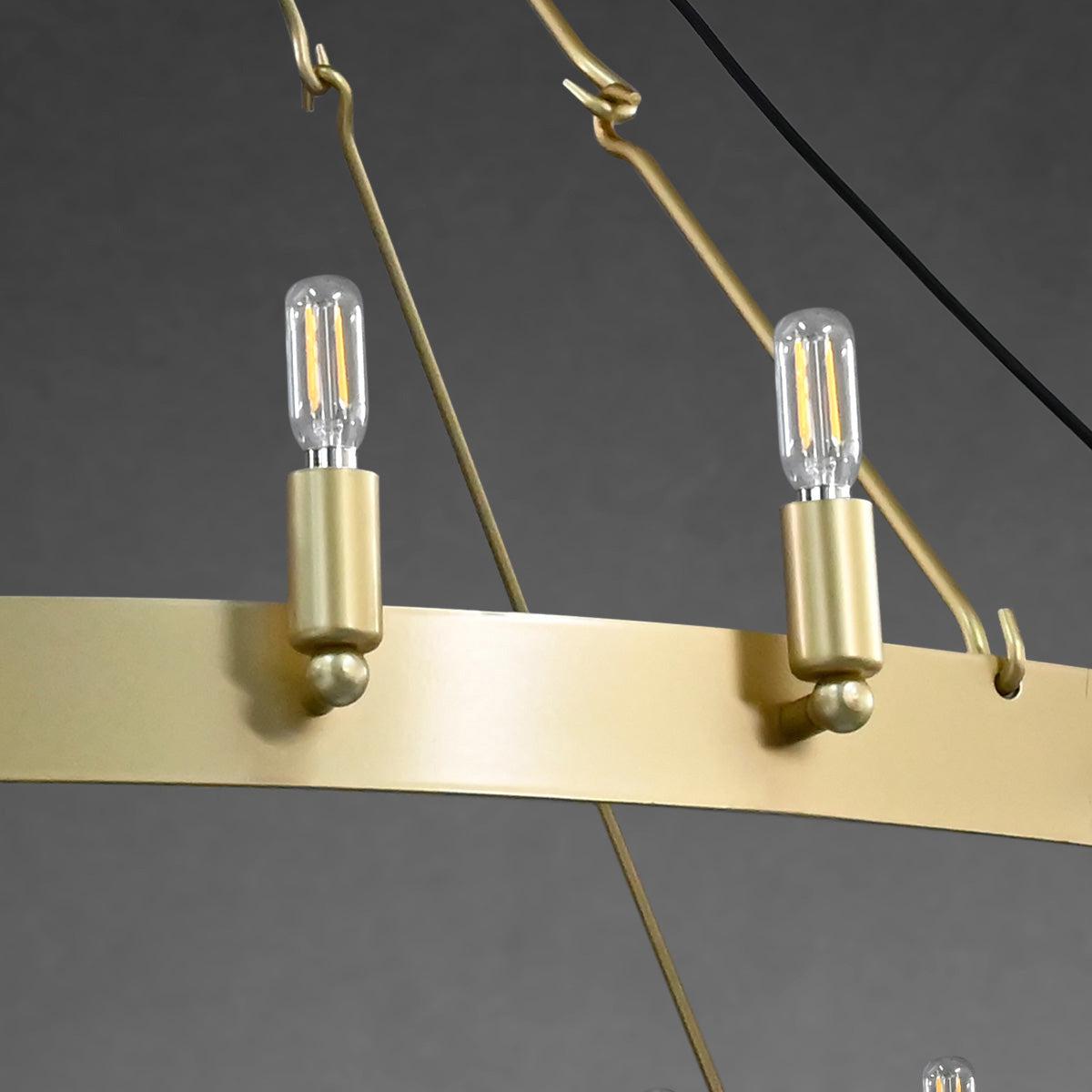 Camina Vintage Filament 2-Tier Round Chandelier 63''