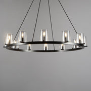 Kiara Modern Glass Round Chandelier 48" Living Room Chandelier