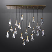 Silas Modern Raindrop Rectangular Chandelier For Dining Room 72"-21-Lights