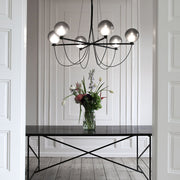 Blushlighting® Misty Gray Retro LED Chandelier with Glass Ball made in Loft Design Natural light