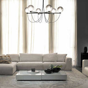 Blushlighting® Misty Gray Retro LED Chandelier with Glass Ball made in Loft Design Warm light