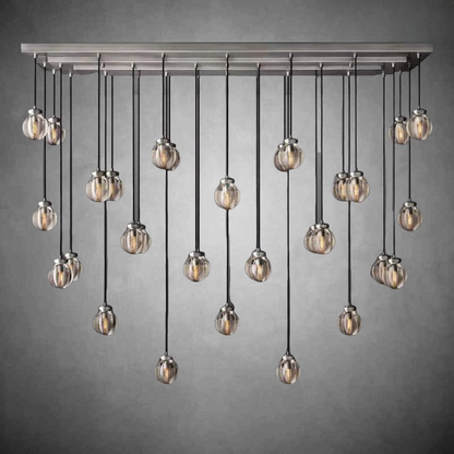Pearls Spherical Modern Rectangular Chandelier 72”
