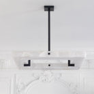 Maxine Modern Square Alabaster Living Room Chandelier Chandelier Kevin Studio Inc