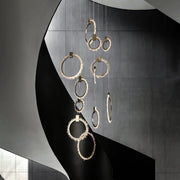 Mamie Rock Crystal 12 Rings Staircase Chandelier, Interior Decoration Chandelier