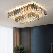 Blushlighting® Modern Rectangular Crystal LED Chandelier For Living Room, Dining Room image | luxury lighting | luxury decor