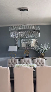 Blushlighting Oval Post-modern Light Luxury Crystal Chandelier For Kitchen Island/Dining Room