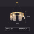 Light Luxury Irregular Glass Slice Chandelier Suit in Brass Finish for Living Room/ Ding Room/ Bedroom, glass, round, rectangle, gold